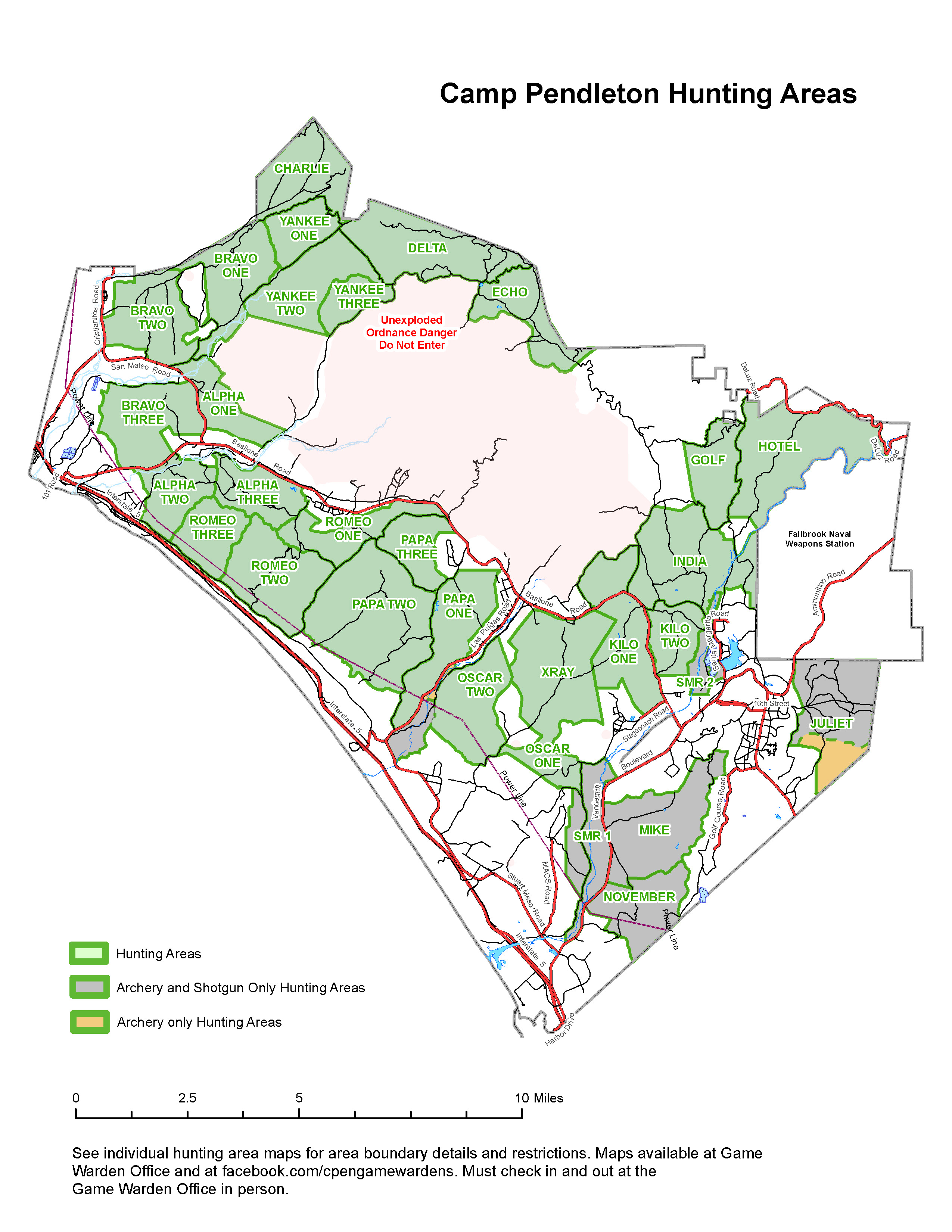 camp pendleton housing map Hunting Area Maps